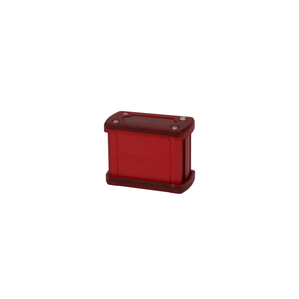 Extruded Aluminum Enclosure Red with Plastic Cover EXN-23350-RDP