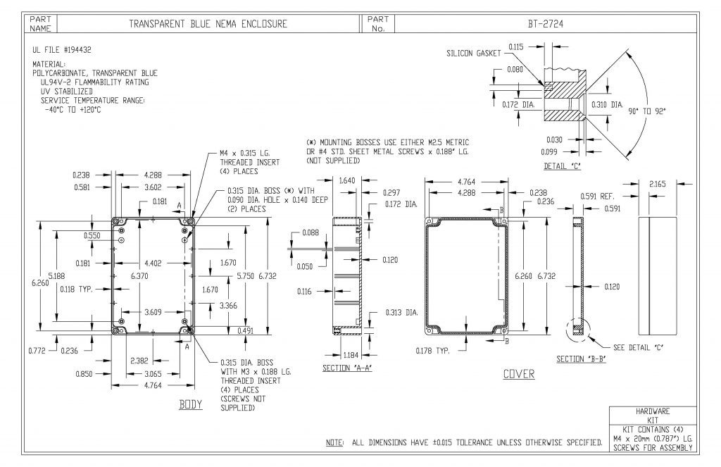 BT-2724 Dimensions