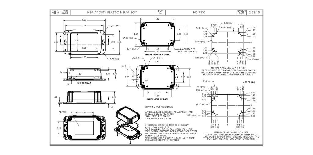 HD-7600 Dimensions