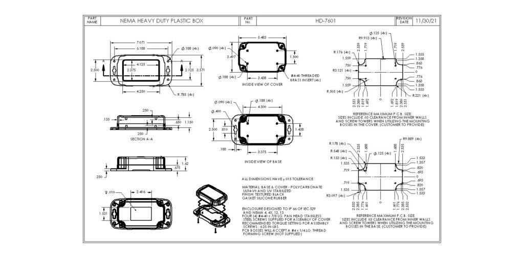 HD-7601 Dimensions