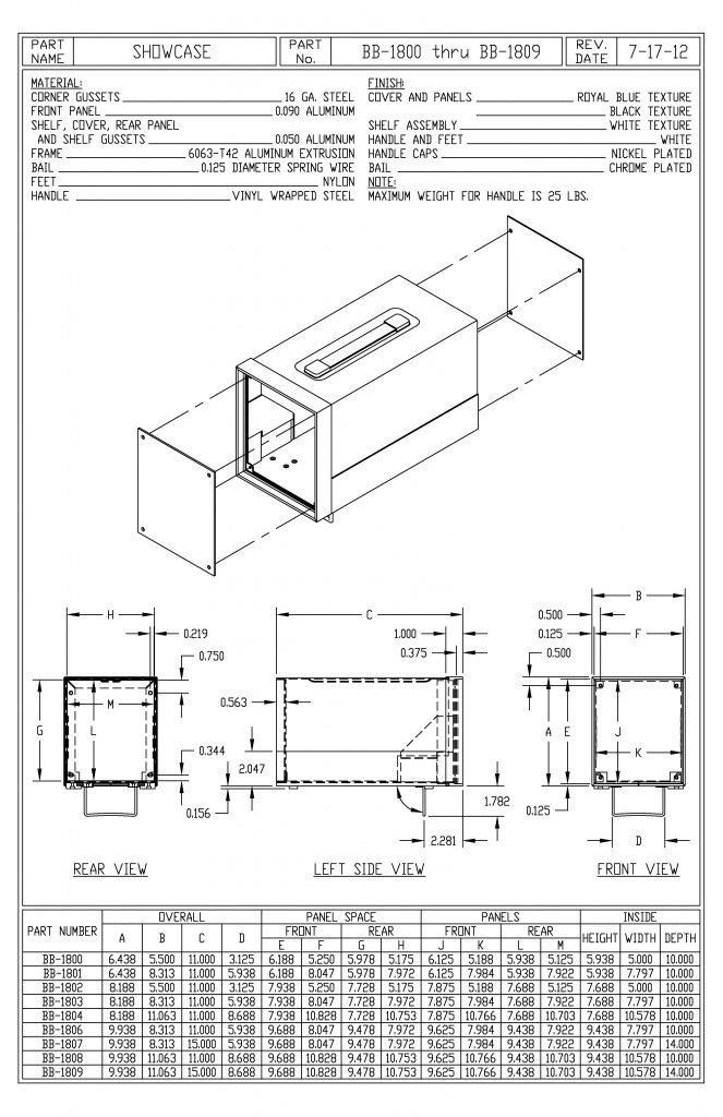 BB-1803-BT Dimensions