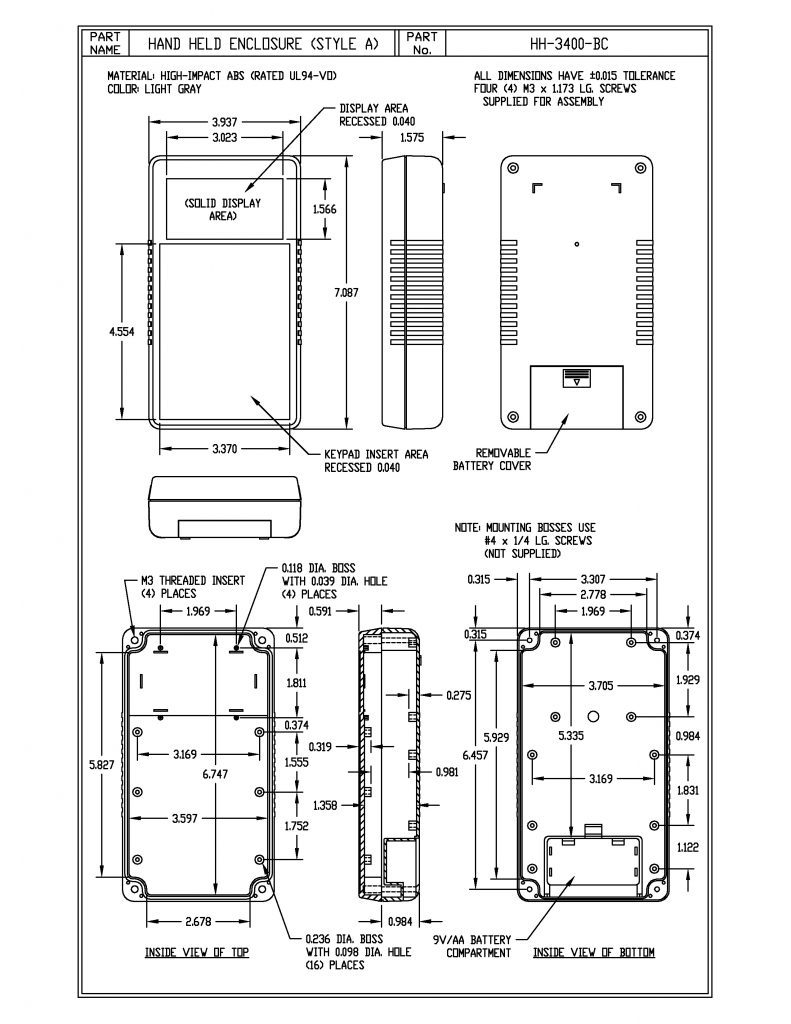HH-3400-BC Dimensions
