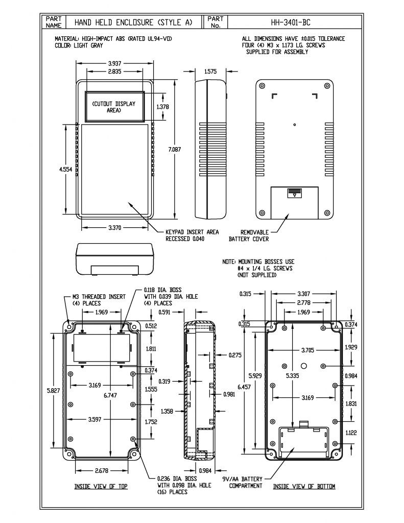 HH-3401-BC Dimensions