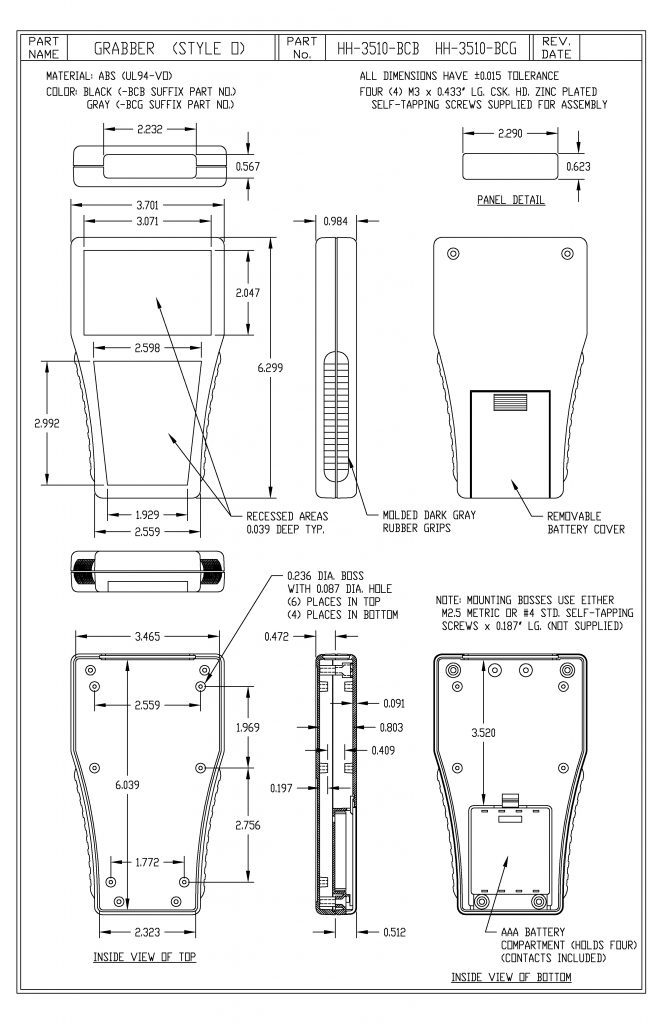 HH-3510-BCG Dimensions