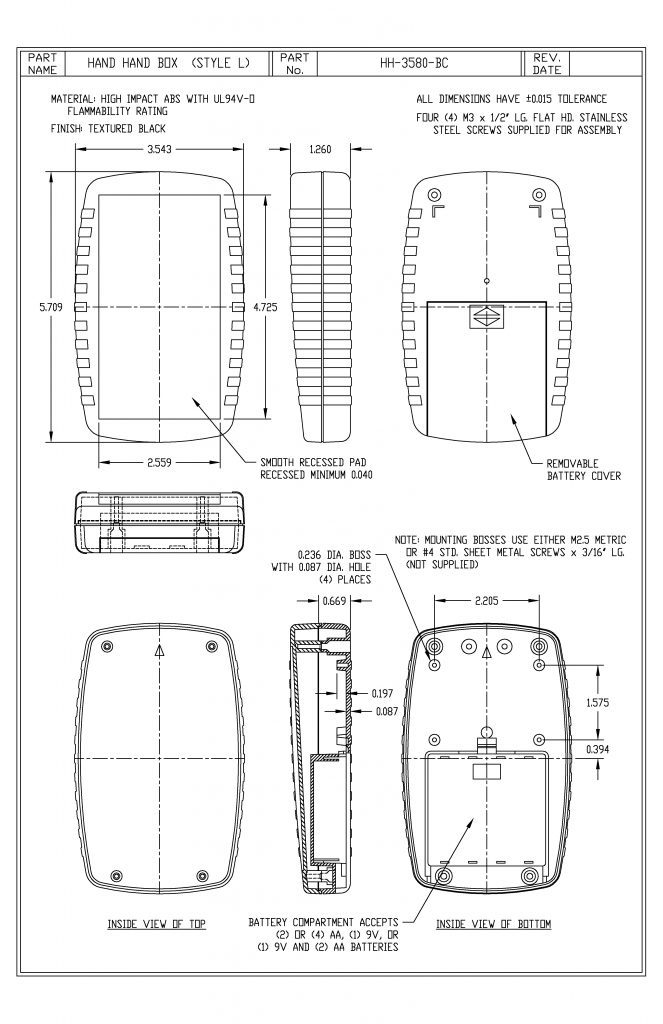 HH-3580-BCB Dimensions
