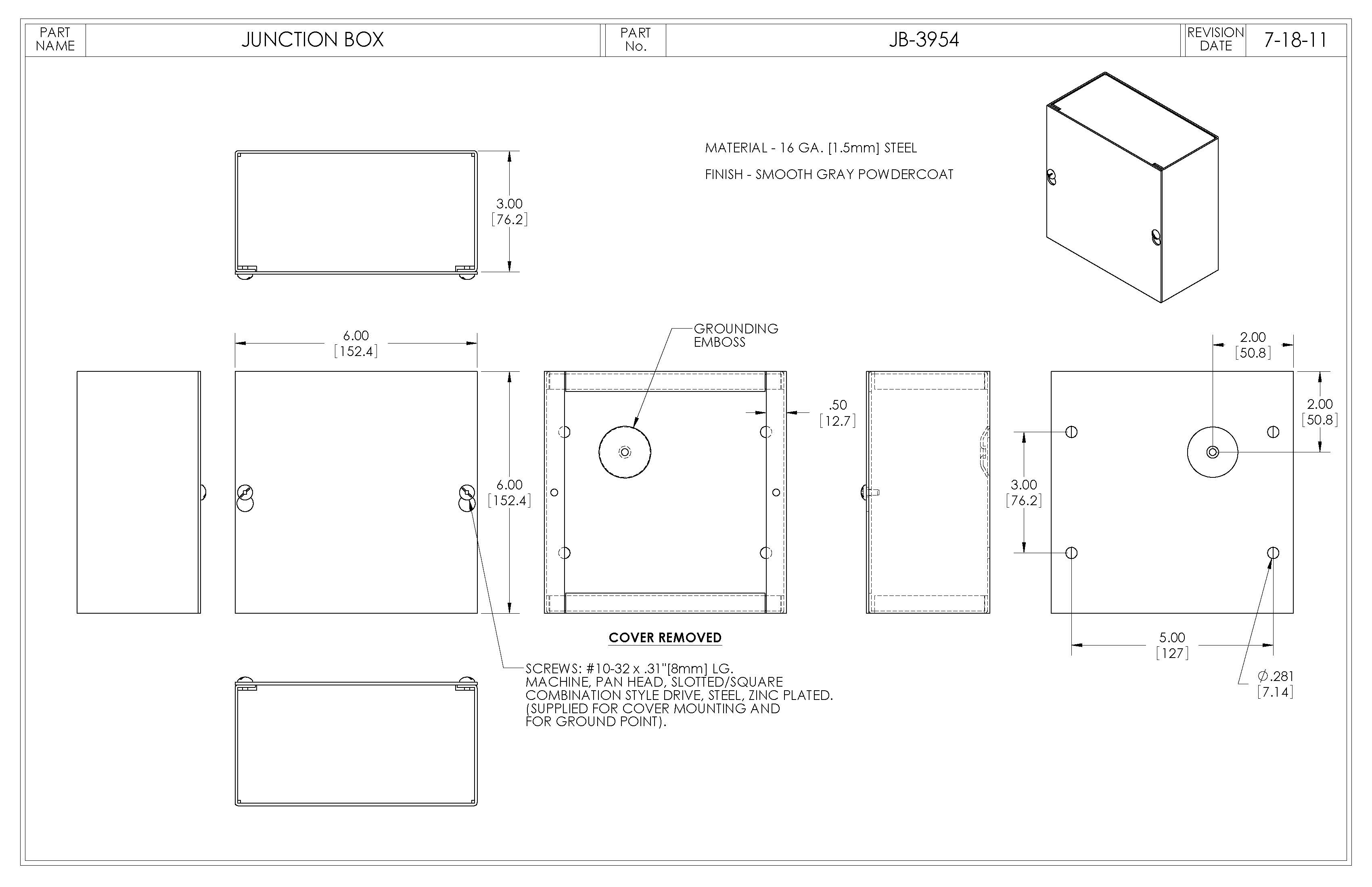 Junction Box JB-3954 - Bud Industries