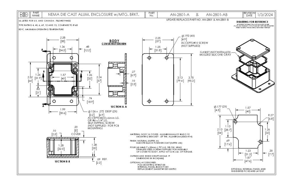 AN-2801-A Dimensions