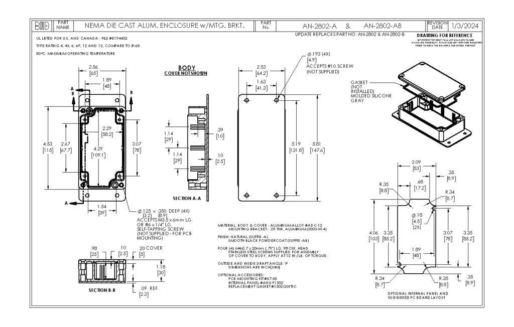 AN-2802-A Dimensions