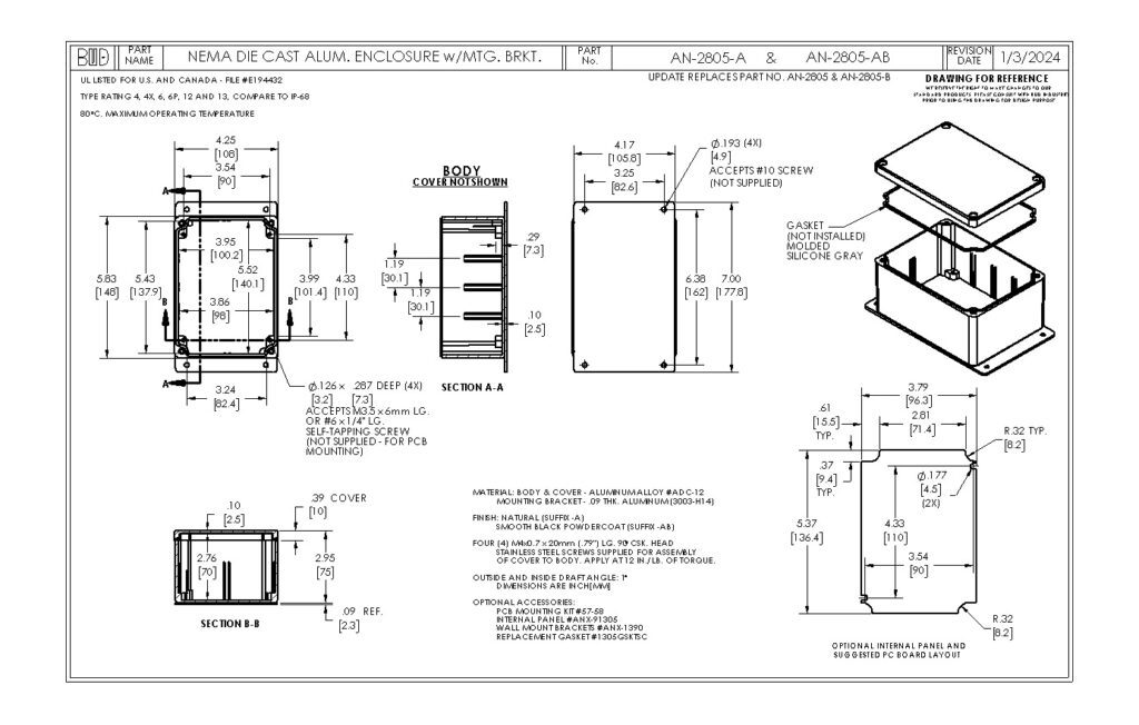AN-2805-A Dimensions