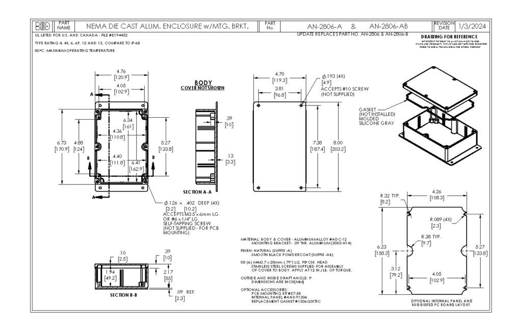 AN-2806-AB Dimensions