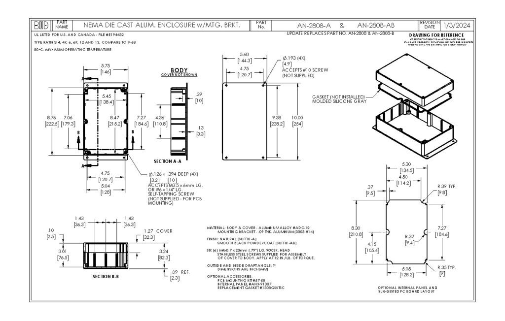 AN-2808-A Dimensions