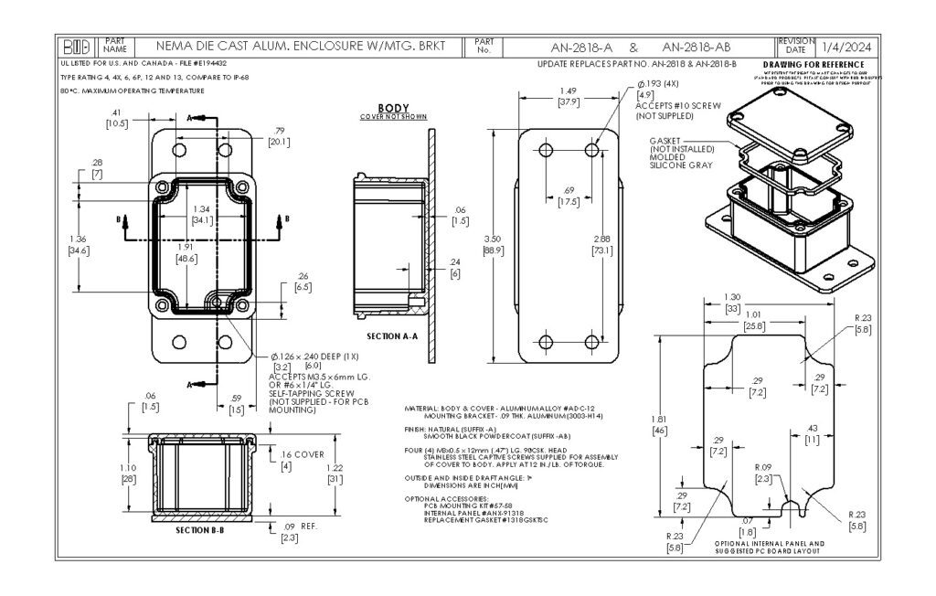 AN-2818-A Dimensions