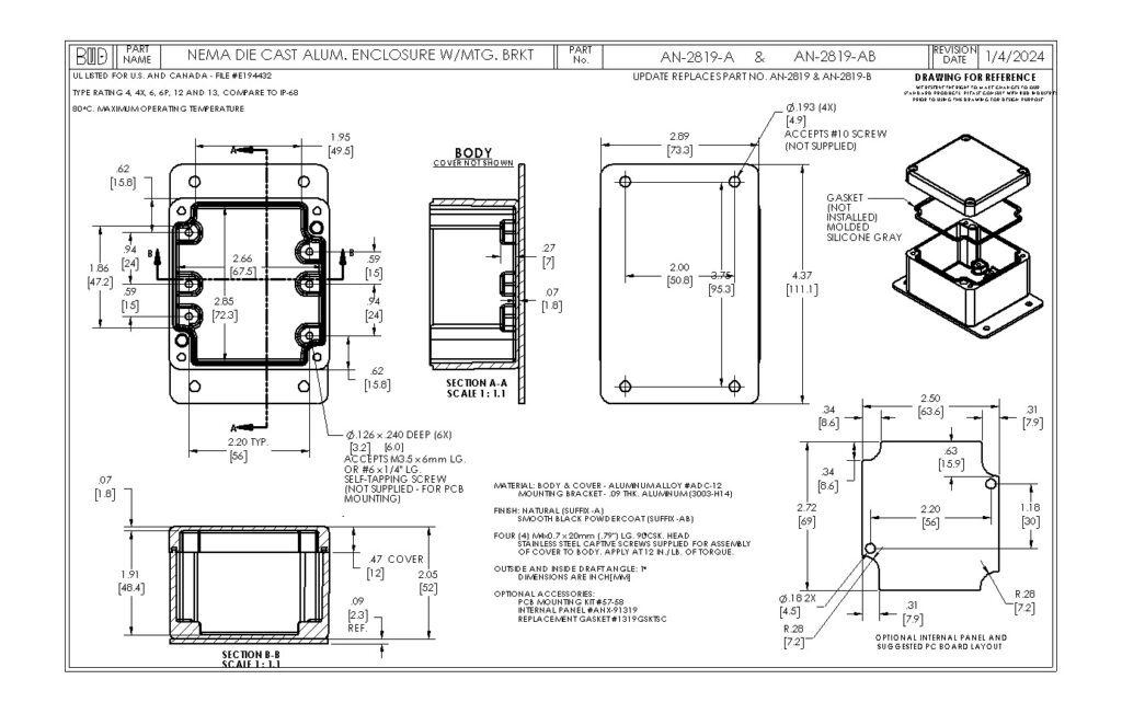 AN-2819-A Dimensions