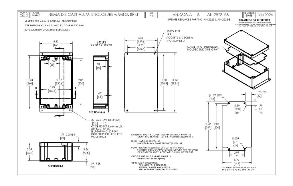 AN-2823-A Dimensions