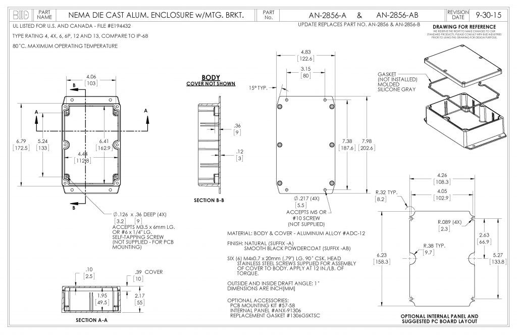 Card Guide 0.48 Sheet Metals 4 Enclosure Accessory 340L-100S-08C 340L-100S-08C Non Machined Cold Walls & PCBs 