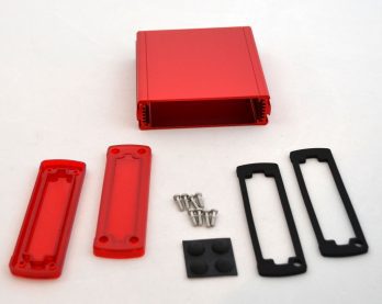 Extruded Aluminum Enclosure Red with Plastic Cover EXN-23354-RDP