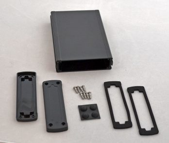 Extruded Aluminum Enclosure Black with plastic cover EXN-23355-BKP