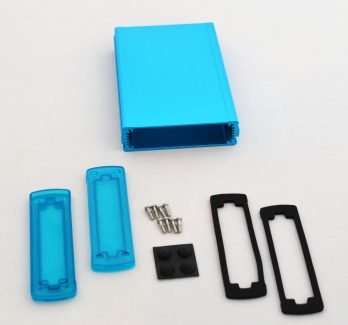 Extruded Aluminum Enclosure Blue with Plastic Cover EXN-23355-BLP