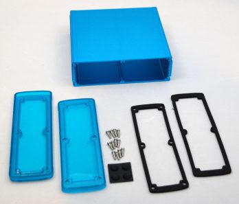 Extruded Aluminum Enclosure Blue with Plastic Cover EXN-23365-BLP
