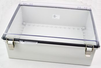 Fiberglass Box with Stainless Steel Latch and Clear Cover PTQ-11064-C closed