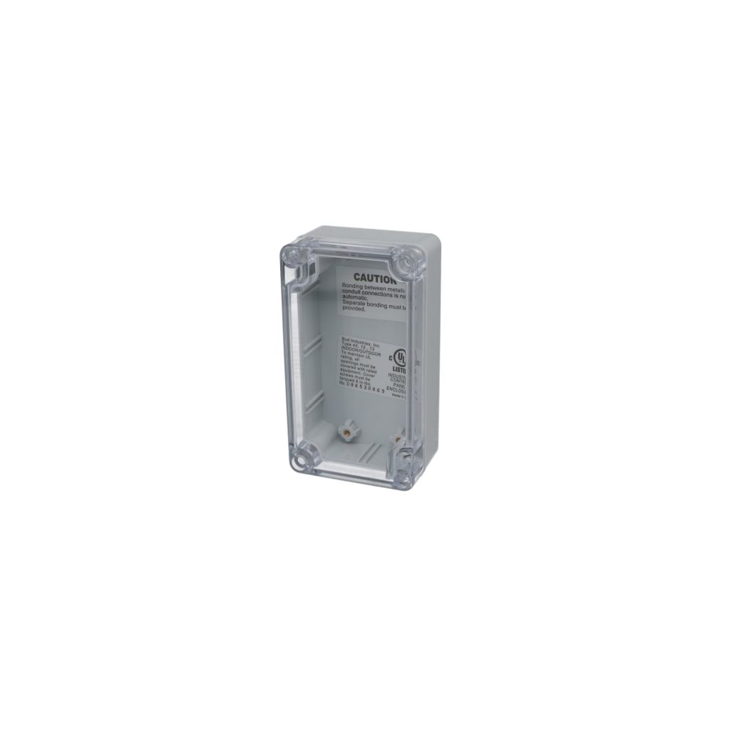 IP65 NEMA 4X Box with Clear Cover PN-1321-C - Bud Industries