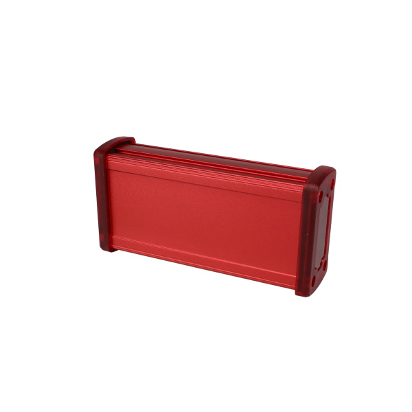 Extruded Aluminum Enclosure Red with Plastic Cover EXN-23352-RDP