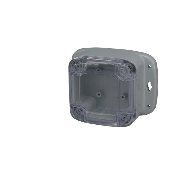 IP68/NEMA 6P Plastic Enclosure with Mounting Flanges and Clear Cover PU-16532-C