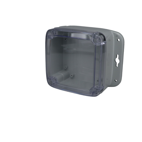 IP68/NEMA 6P Plastic Enclosure with Mounting Flanges and Clear Cover PU-16535-C
