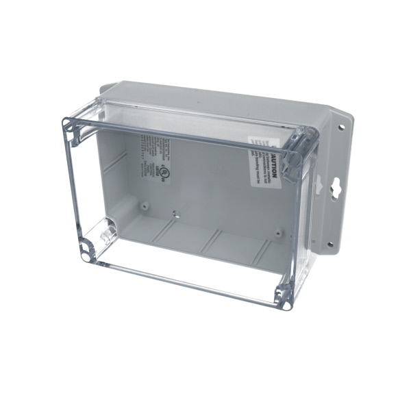 IP68 NEMA 6P Box with Clear Cover and Mounting Brackets PN-1327-ACMB