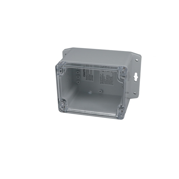 IP68 NEMA 6P Box with Clear Cover and Mounting Brackets PN-1328-ACMB