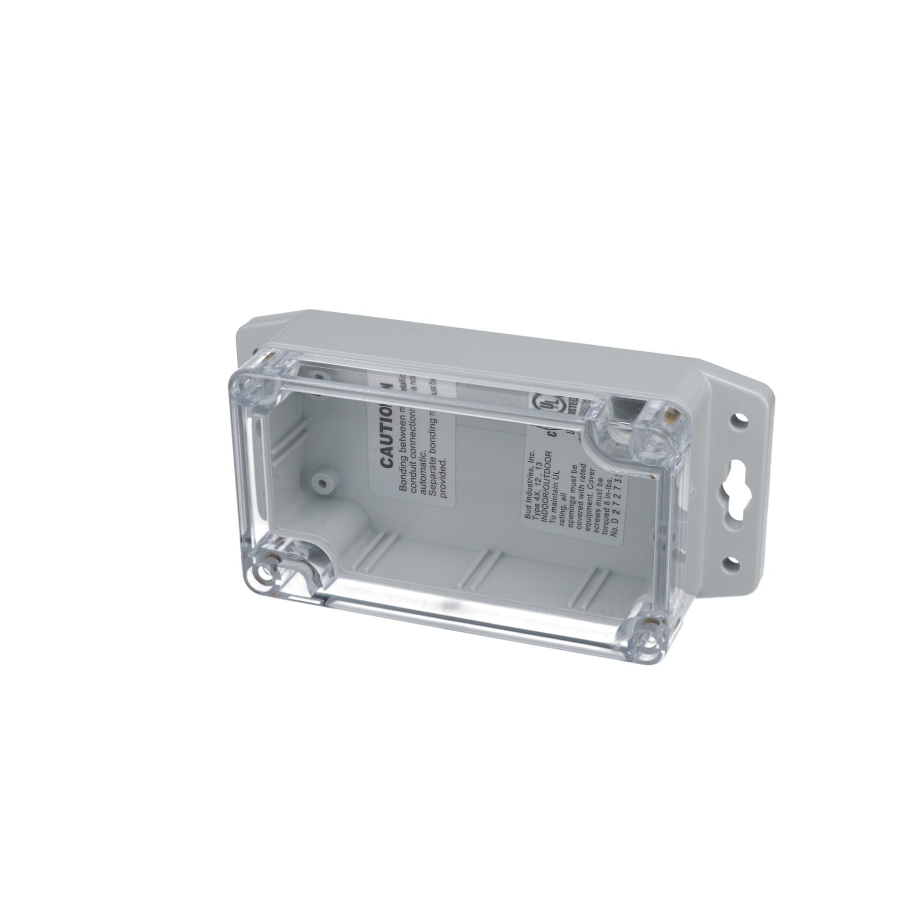 IP65 NEMA 4X Box with Clear Cover and Mounting Brackets PN-1321-CMB