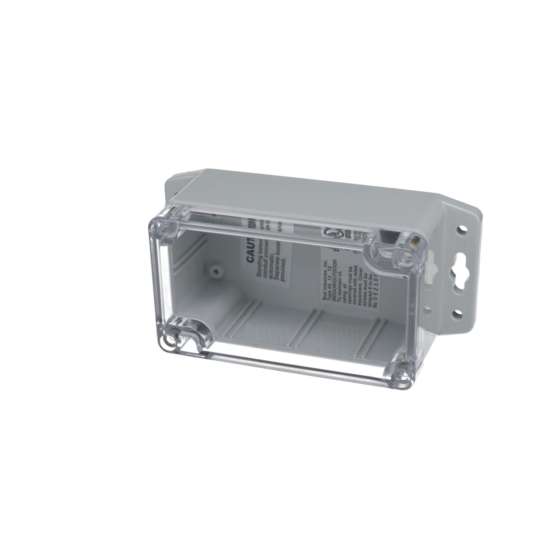 IP65 NEMA 4X Box with Clear Cover and Mounting Brackets PN-1322-CMB