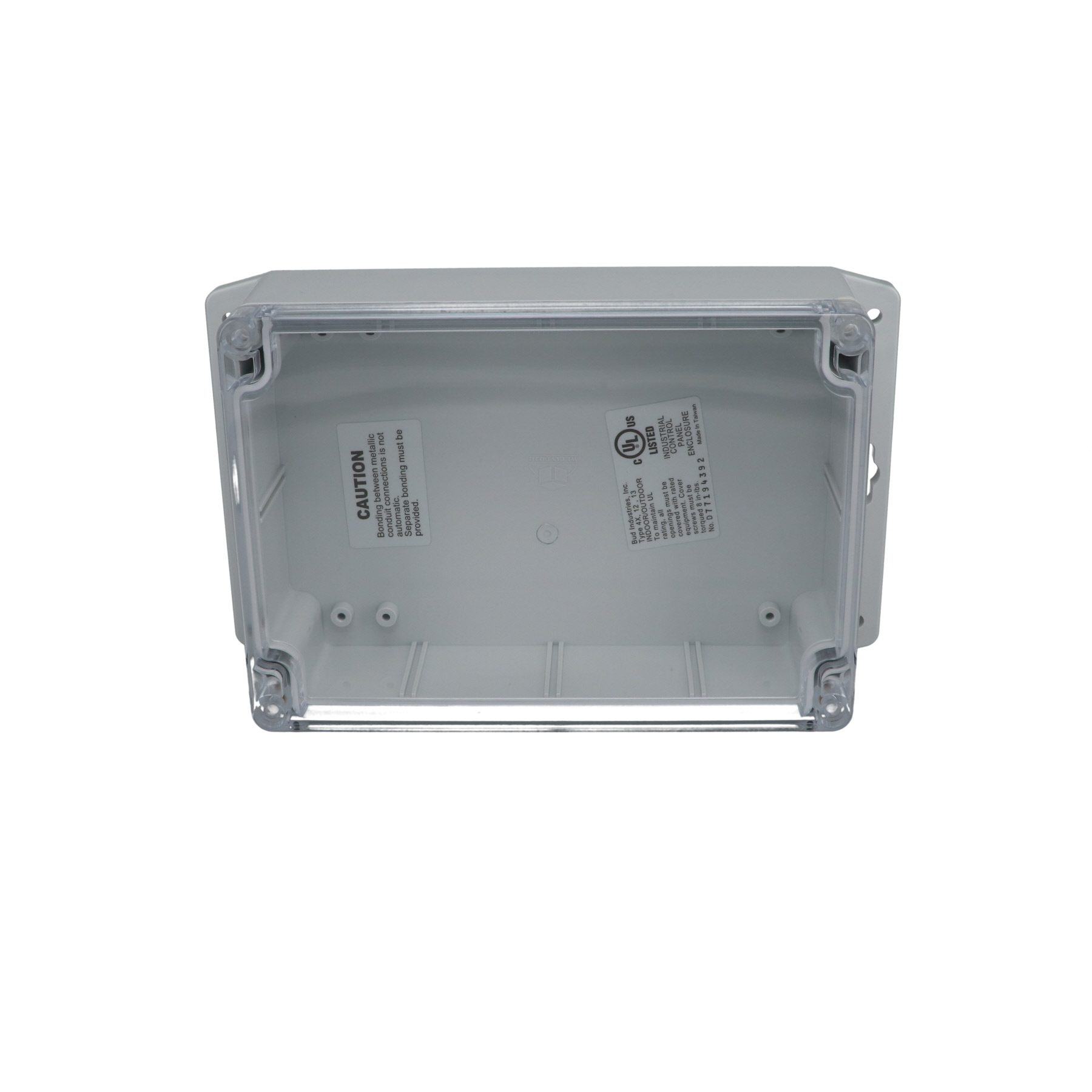 IP65 NEMA 4X Box with Clear Cover and Mounting Brackets PN-1324-CMB