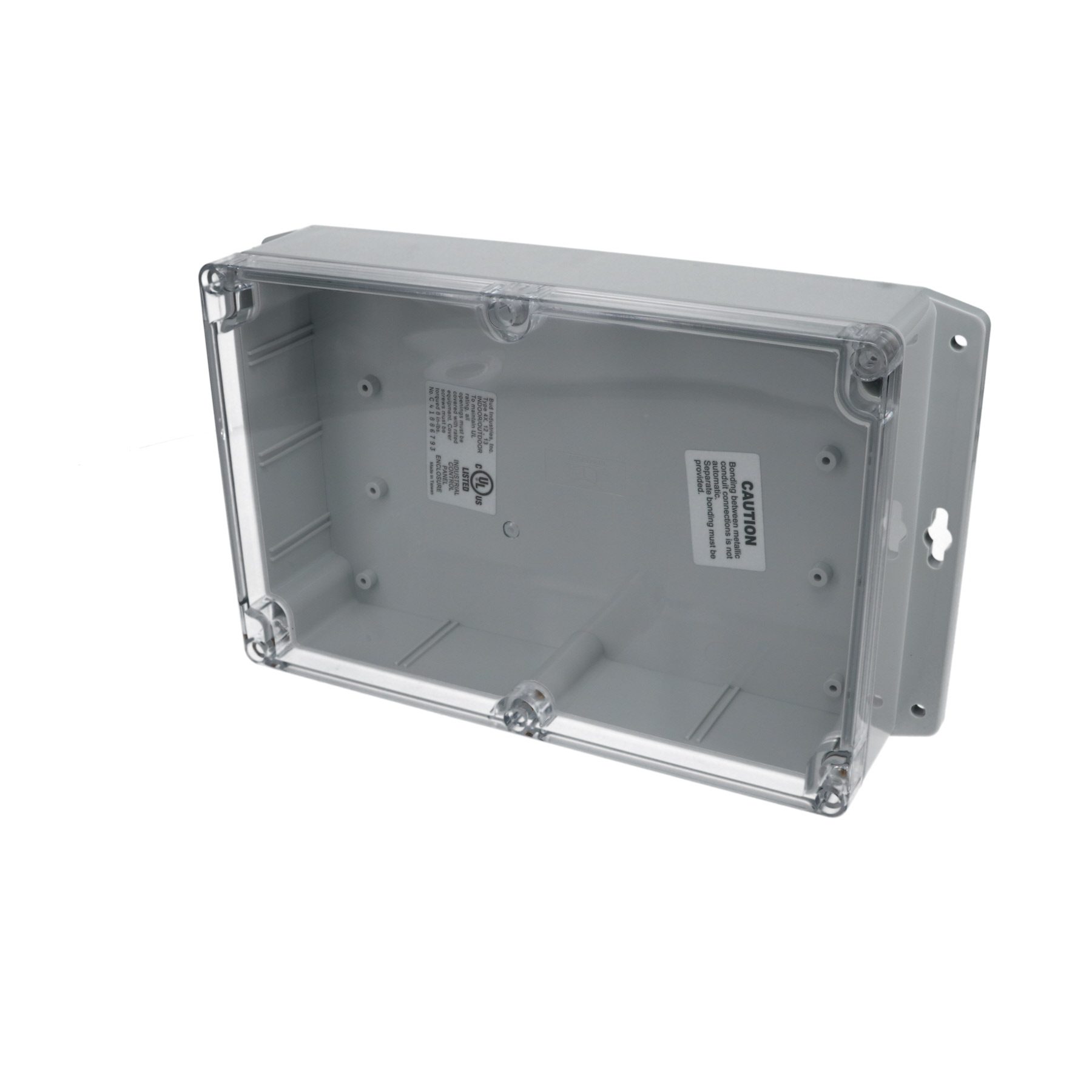 IP65 NEMA 4X Box with Clear Cover and Mounting Brackets PN-1325-CMB