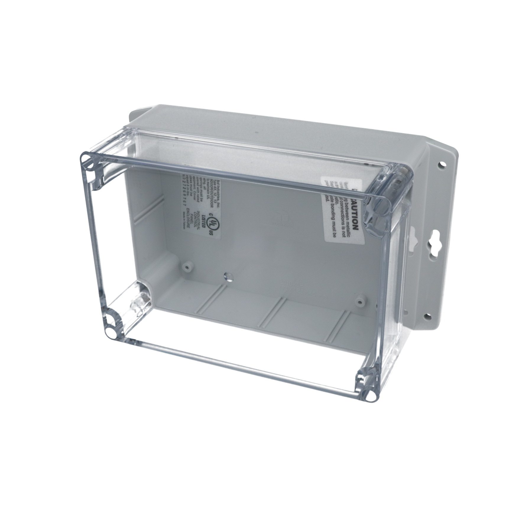 IP65 NEMA 4X Box with Clear Cover and Mounting Brackets PN-1327-CMB