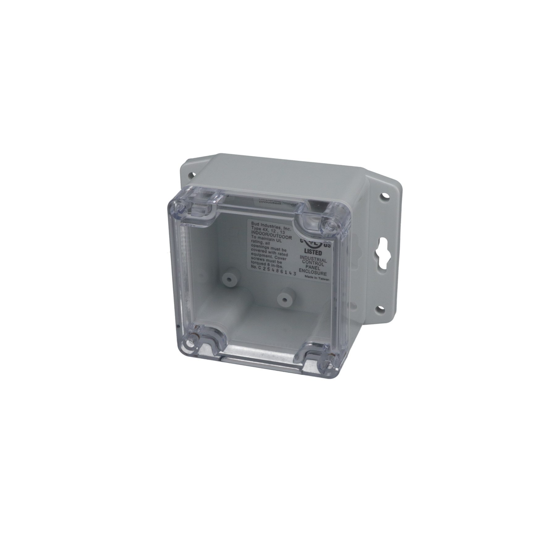 IP65 NEMA 4X Box with Clear Cover and Mounting Brackets PN-1331-CMB