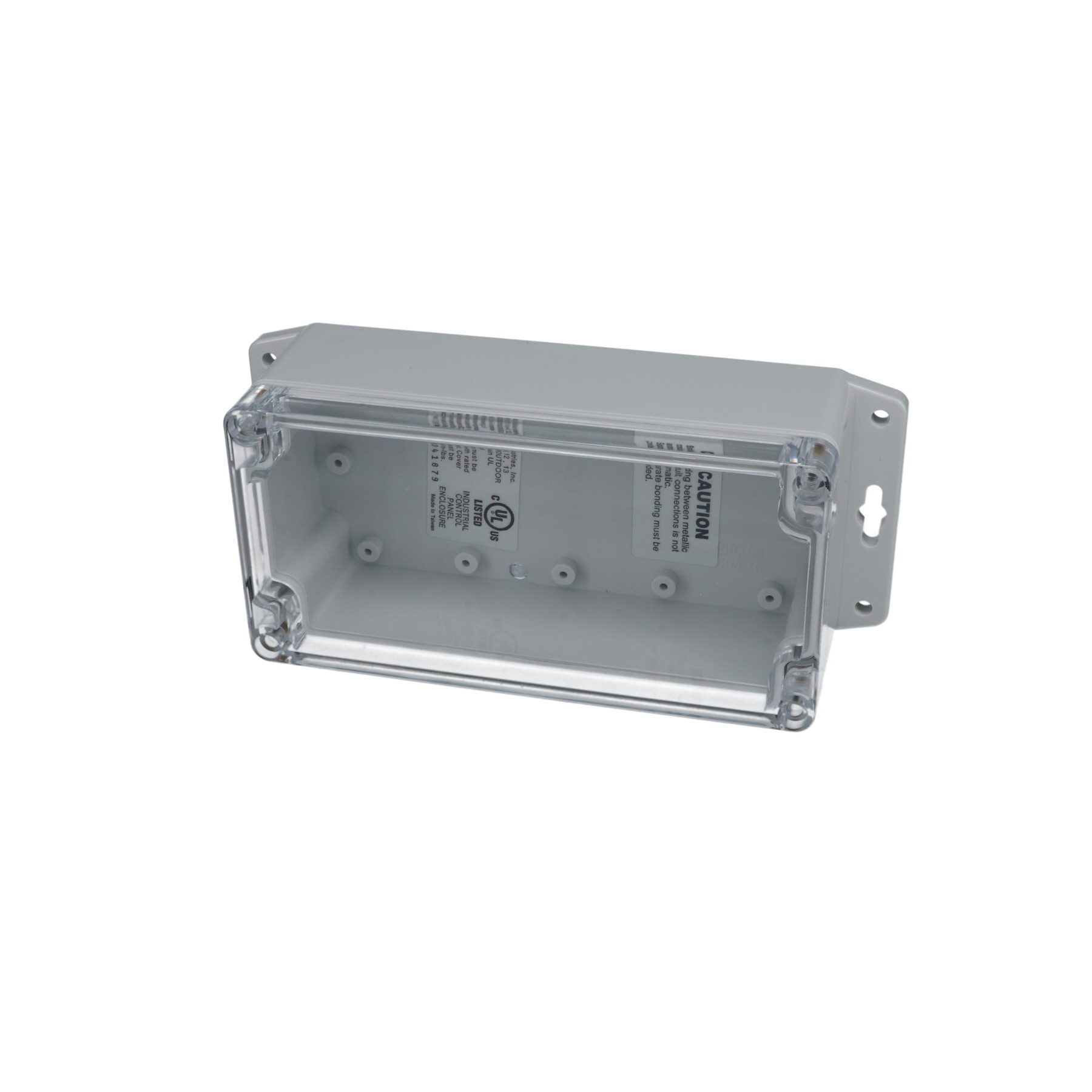 IP65 NEMA 4X Box with Clear Cover and Mounting Brackets PN-1332-CMB