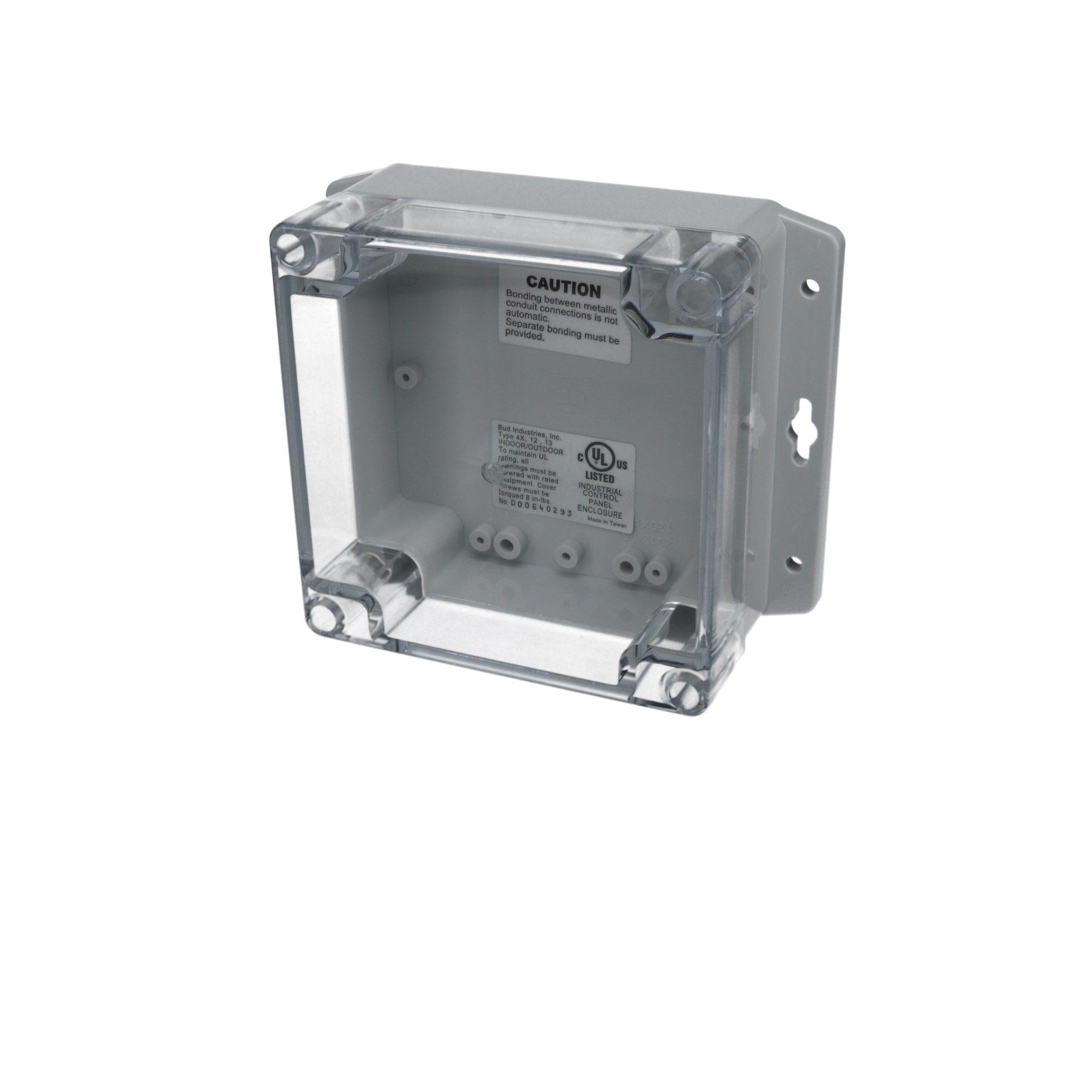 IP65 NEMA 4X Box with Clear Cover and Mounting Brackets PN-1336-CMB