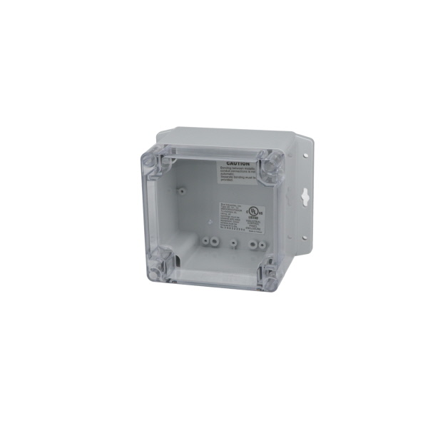 IP65 NEMA 4X Box with Clear Cover and Mounting Brackets PN-1337-CMB