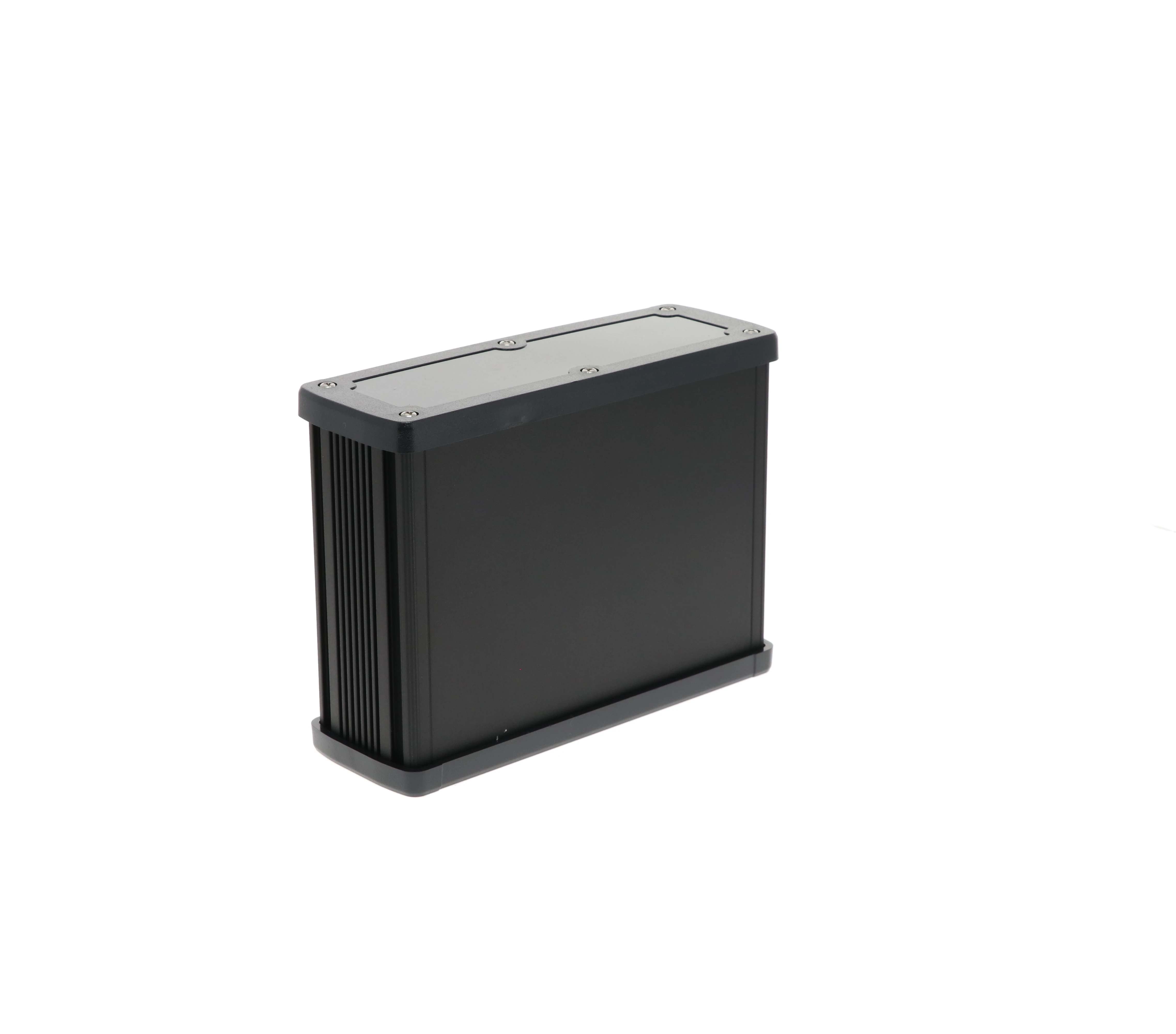 Extruded Aluminum Enclosure Black with Plastic Cover EXN-23364-BKP