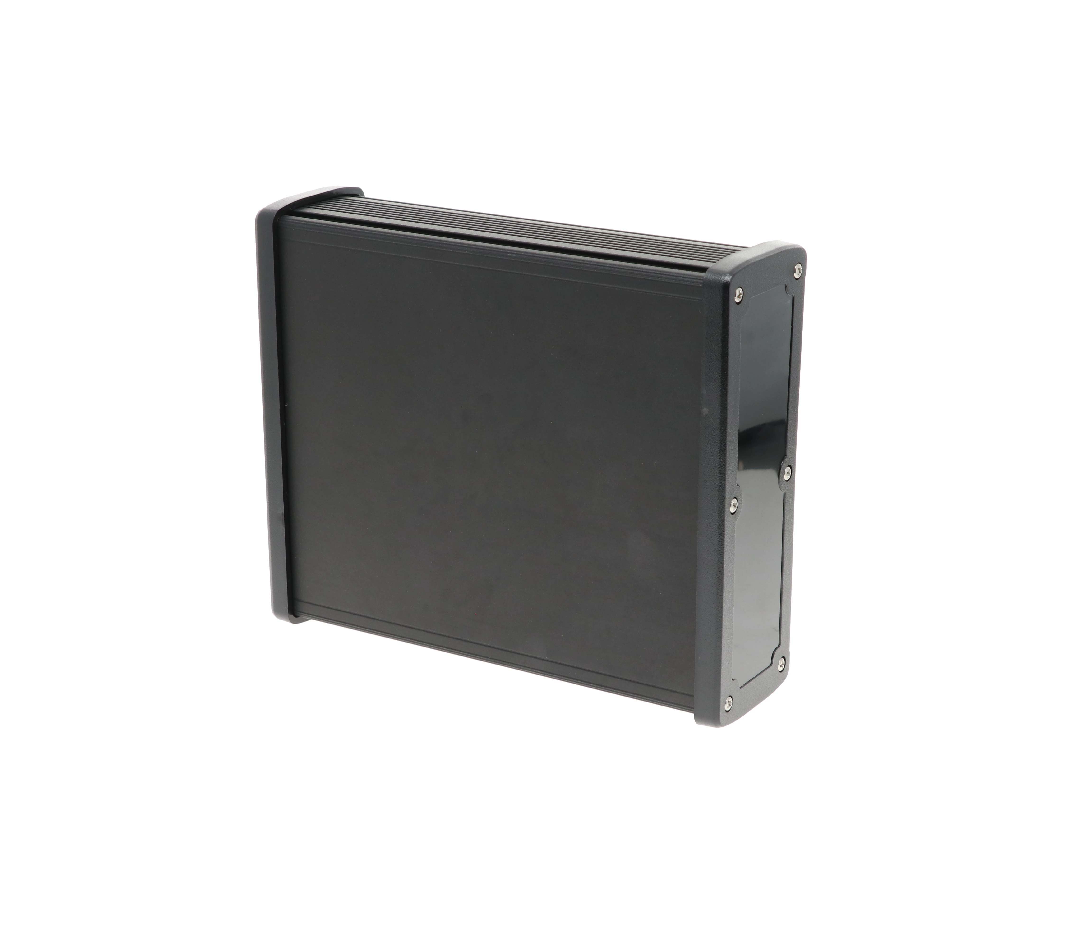 Extruded Aluminum Enclosure Black with Plastic Cover EXN-23365-BKP