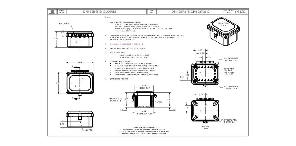 DPH-28708 Dimensions