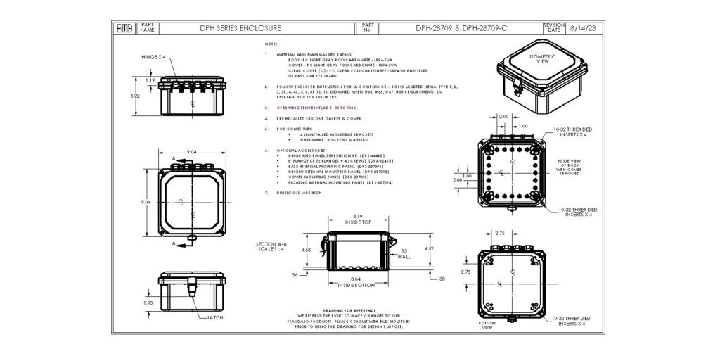 DPH-28709 Dimensions