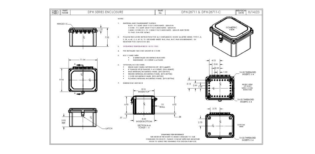 DPH-28711 Dimensions