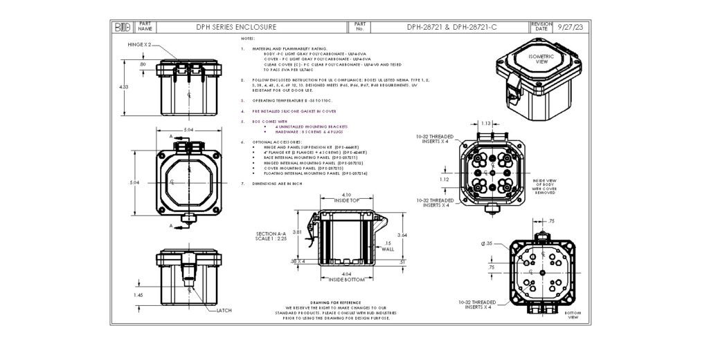 DPH-28721-C Dimensions