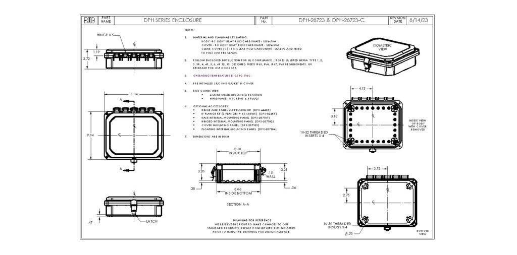 DPH-28723-C Dimensions