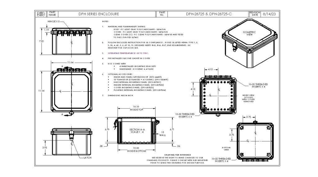 DPH-28725 Dimensions