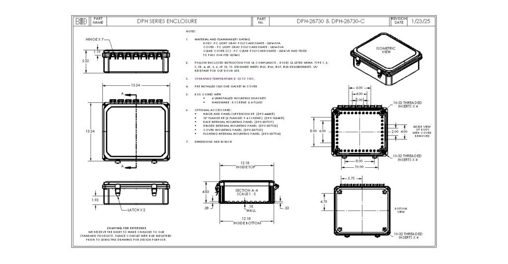 DPH-28730 Dimensions