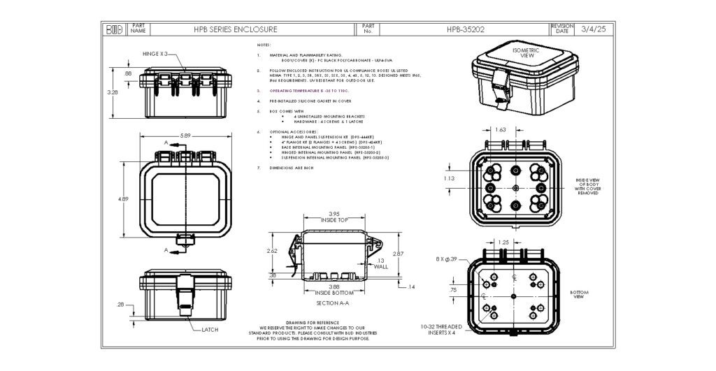 HPB-35202-B Dimensions