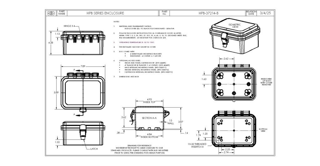 HPB-37214-B Dimensions